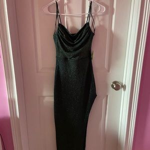 Windsor Green Slit Prom Dress